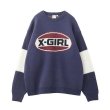 画像2: X-girl ( エックスガール ) - BICOLOR OVAL LOGO JACQUARD KNIT TOP (2)