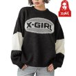 画像13: X-girl ( エックスガール ) - BICOLOR OVAL LOGO JACQUARD KNIT TOP (13)