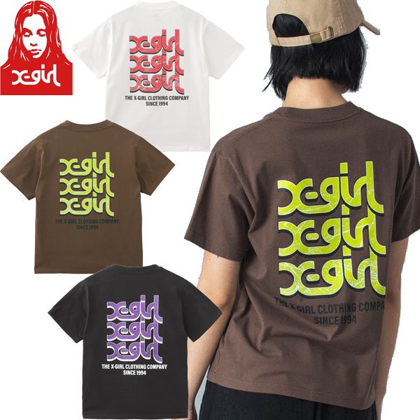 画像1: X-girl ( エックスガール ) - DRIPPING PAINT LOGO S/S TEE (1)
