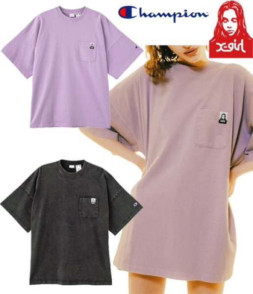 画像1: X-girl ( エックスガール ) - X-girl × Champion POCKET S/S BIG TEE (1)