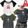 画像1: X-girl ( エックスガール ) - FACE RAGLAN S/S BABY TEE (1)
