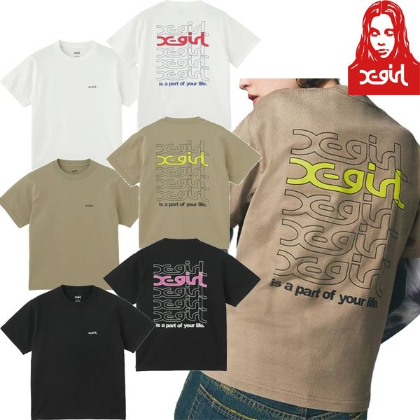 画像1: X-girl ( エックスガール ) - REPEAT MILLS LOGO S/S TEE (1)