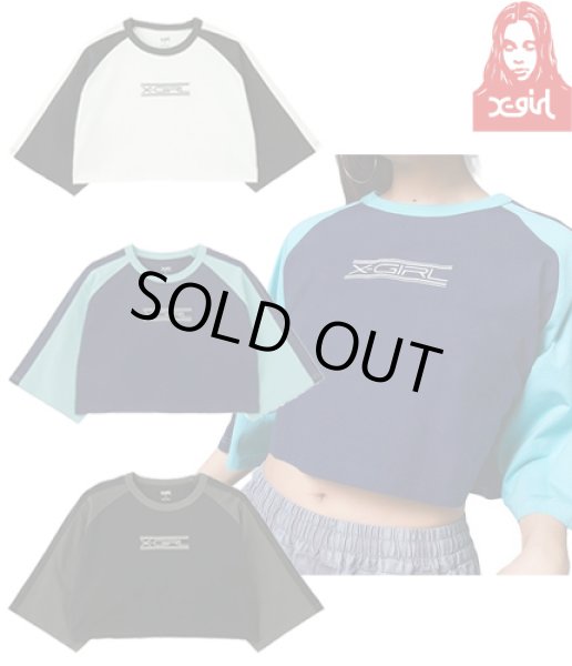 画像1: X-girl ( エックスガール ) - SHOULDER PANELED B/B TEE (1)