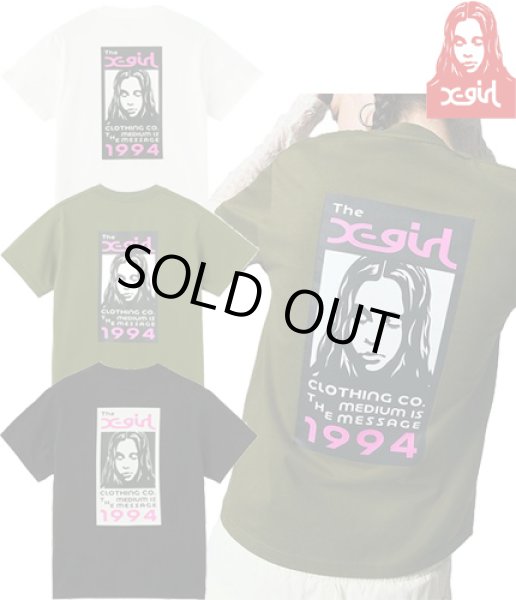 画像1: X-girl ( エックスガール ) - BOX LOGO AND FACE S/S TEE (1)