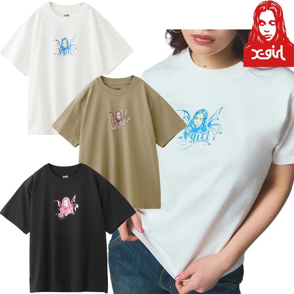 画像1: X-girl ( エックスガール ) - FAIRY FACE S/S TEE (1)