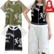 画像1: X-girl ( エックスガール ) - PANELED GRAPHIC RAGLAN BABY TEE (1)
