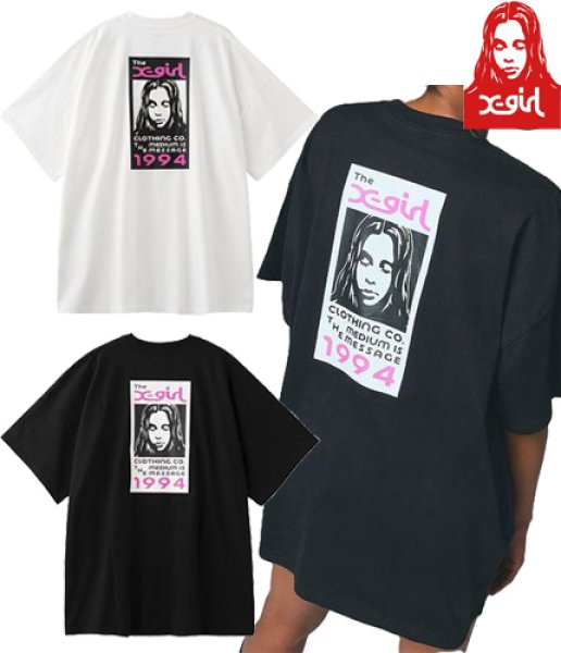 画像1: X-girl ( エックスガール ) - BOX LOGO AND FACE S/S BIG TEE DRESS (1)