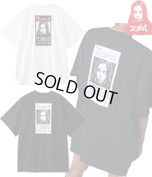 画像1: X-girl ( エックスガール ) - BOX LOGO AND FACE S/S BIG TEE DRESS (1)