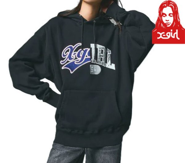 画像1: ☆予約商品☆ X-girl ( エックスガール ) - MIX COLLEGE LOGO SWEAT HOODIE (1)