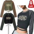 画像1: ※予約開始※　X-girl ( エックスガール ) - FADED TRIBAL LOGO RAGLAN L/S BABY TEE (1)