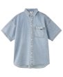 画像2: X-girl ( エックスガール ) - FACE LABEL LIGHT DENIM S/S SHIRT (2)