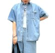 画像11: X-girl ( エックスガール ) - FACE LABEL LIGHT DENIM S/S SHIRT (11)