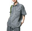 画像12: X-girl ( エックスガール ) - FACE LABEL LIGHT DENIM S/S SHIRT (12)
