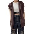 画像17: X-girl ( エックスガール ) - DISTRESSED CIRCLE LOGO ZIP UP SWEAT VEST (17)