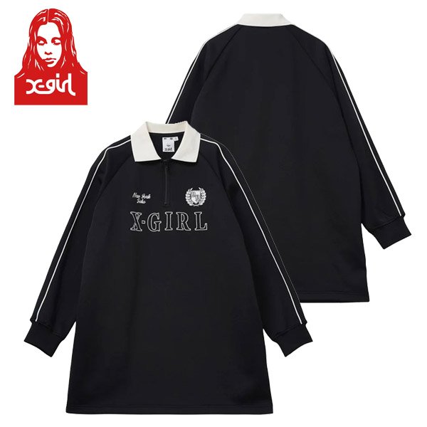 画像1: ※予約開始※　X-girl ( エックスガール ) - HALF ZIP JERSEY DRESS (1)