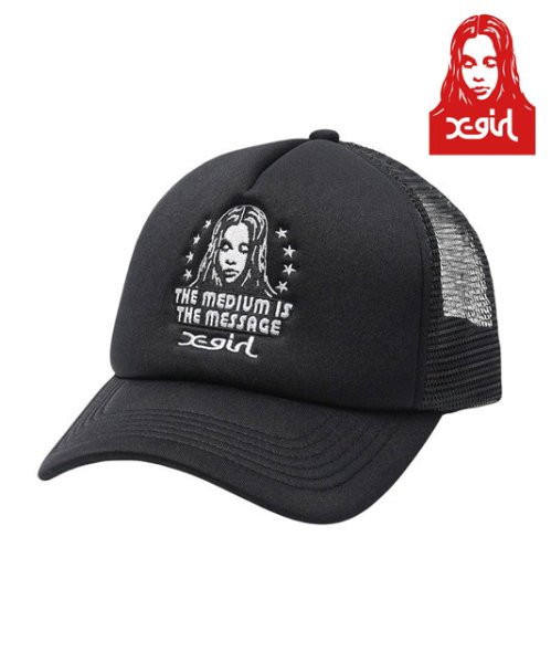 画像1: X-girl ( エックスガール ) - STAR AND FACE TRUCKER CAP (1)