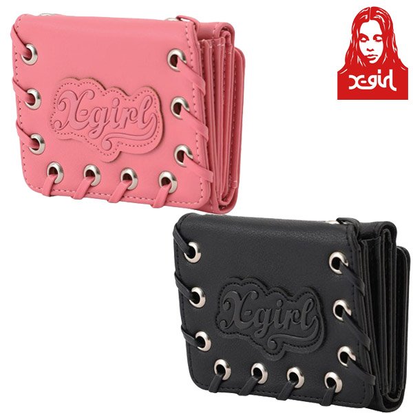 画像1: X-girl ( エックスガール ) - FAUX LEATHER PATCH WALLET (1)