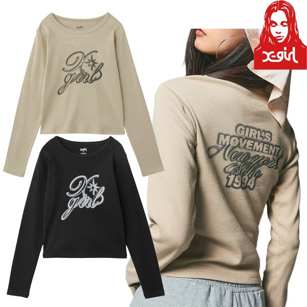 画像1: ☆予約☆ X-girl ( エックスガール ) - SPRAY LOGO L/S TOP (1)