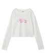 画像2: X-girl ( エックスガール ) - RHINESTONE AND GLITTER LOGO L/S BABY TEE (2)
