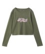 画像3: X-girl ( エックスガール ) - RHINESTONE AND GLITTER LOGO L/S BABY TEE (3)