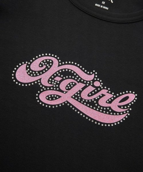 画像7: X-girl ( エックスガール ) - RHINESTONE AND GLITTER LOGO L/S BABY TEE (7)