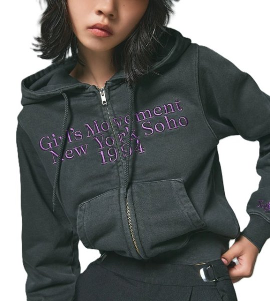 画像10: X-girl ( エックスガール ) - COLOR SCHEME COMPACT ZIP UP HOODIE (10)