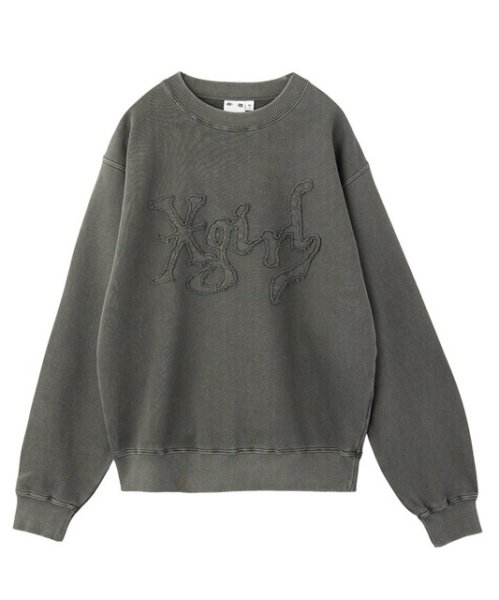 画像3: X-girl ( エックスガール ) - DISTORTED LOGO PATCH FADED SWEAT TOP (3)