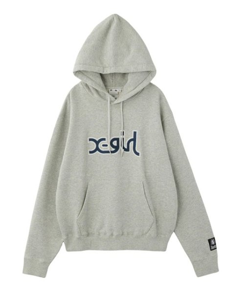 画像2: ☆予約☆ X-girl ( エックスガール ) - MILLS LOGO LAYERED PATCH SWEAT HOODIE (2)