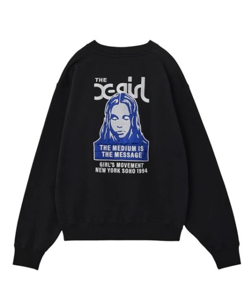 画像4: X-girl ( エックスガール ) - FACE PATCH AND LOGO CREWNECK SWEAT TOP (4)