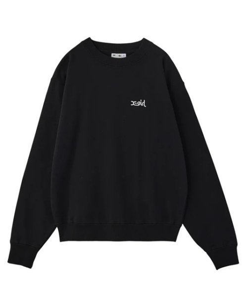 画像5: X-girl ( エックスガール ) - FACE PATCH AND LOGO CREWNECK SWEAT TOP (5)