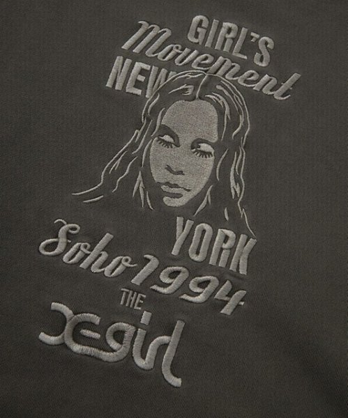 画像8: X-girl ( エックスガール ) - MIX LOGO & FACE FADED CREWNECK SWEAT TOP (8)