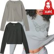 画像1: X-girl ( エックスガール ) - BUTTERFLY FOAM PRINT L/S BABY TEE (1)