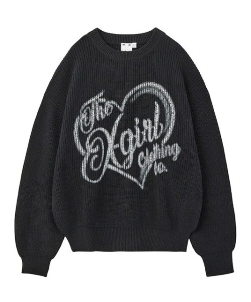 画像3: X-girl ( エックスガール ) - HEART SPRAY LOGO KNIT TOP (3)
