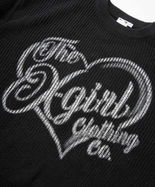 画像6: X-girl ( エックスガール ) - HEART SPRAY LOGO KNIT TOP (6)