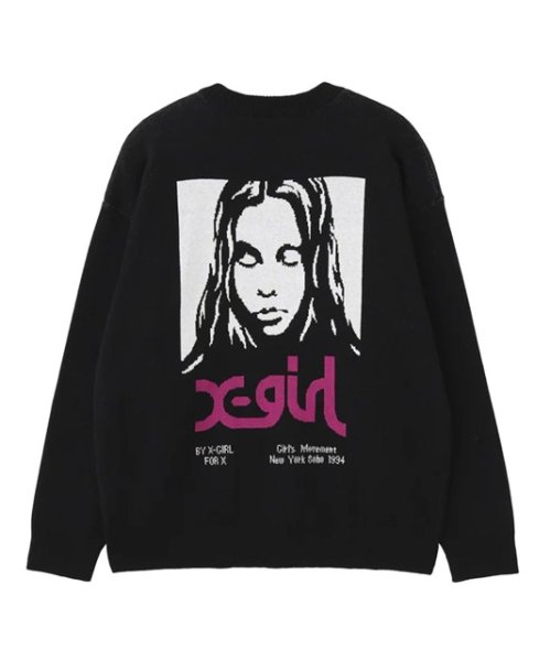 画像3: ☆予約☆ X-girl ( エックスガール ) - FACE JACQUARD KNIT TOP (3)