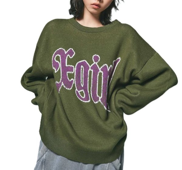 画像14: ☆予約☆ X-girl ( エックスガール ) - SCRATCHED LOGO JACQUARD KNIT TOP (14)