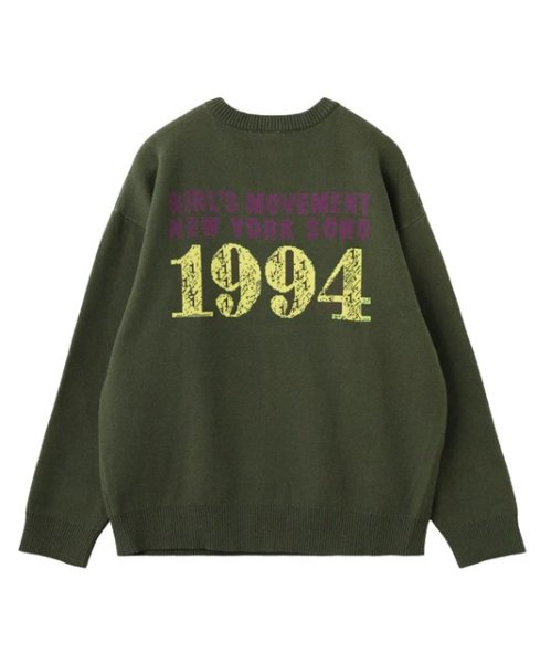 画像3: ☆予約☆ X-girl ( エックスガール ) - SCRATCHED LOGO JACQUARD KNIT TOP (3)