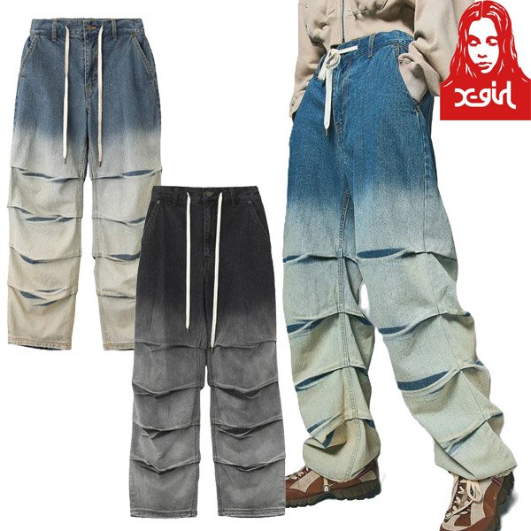 画像1: X-girl ( エックスガール ) - GRADIENT DENIM EASY PANTS (1)
