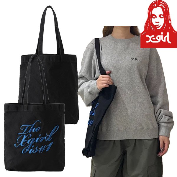 画像1: X-girl ( エックスガール ) - THE X-GIRL IS NUMBER ONE TOTE BAG (1)