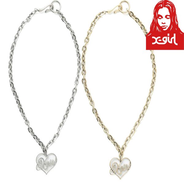 画像1: X-girl ( エックスガール ) - HEART SCRIPT LOGO CHAIN NECKLACE (1)