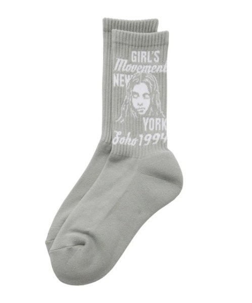 画像2: X-girl ( エックスガール ) - MIX LOGO & FACE RIB SOCKS (2)
