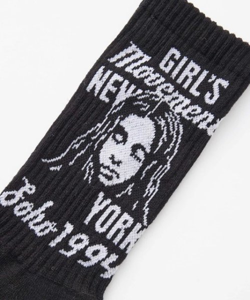 画像8: X-girl ( エックスガール ) - MIX LOGO & FACE RIB SOCKS (8)