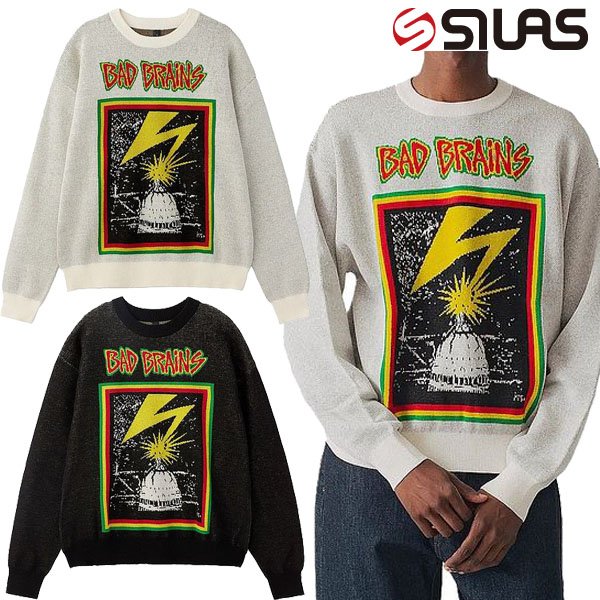 画像1: SILAS ( サイラス ) - SILAS×BAD BRAINS DOUBLE JACQUARD SWEATER (1)