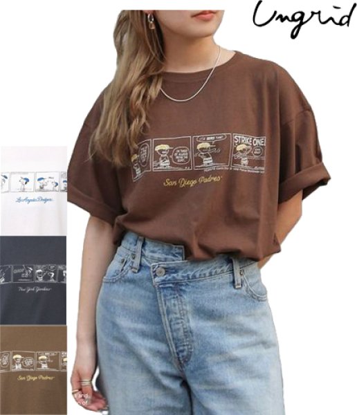 画像1: Ungrid (アングリッド ) -【MLB×PEANUTS】ロゴTee (1)