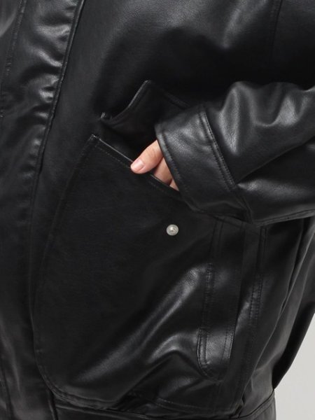 画像7: ☆予約☆ Ungrid (アングリッド ) - ポケットデザインフェイクレザーブルゾン (7)