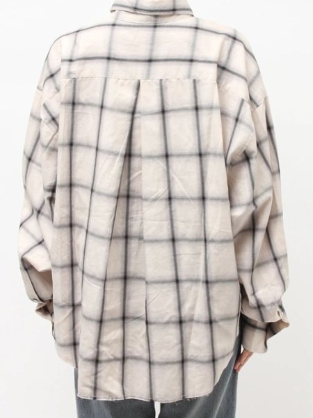 画像4: ☆予約☆ Ungrid (アングリッド ) - カットオフデザインチェックルーズシャツ (4)