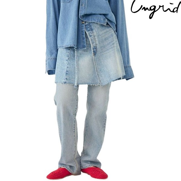 画像1: ☆予約☆ Ungrid (アングリッド ) - ハイウエストロールアップスリムデニム (1)