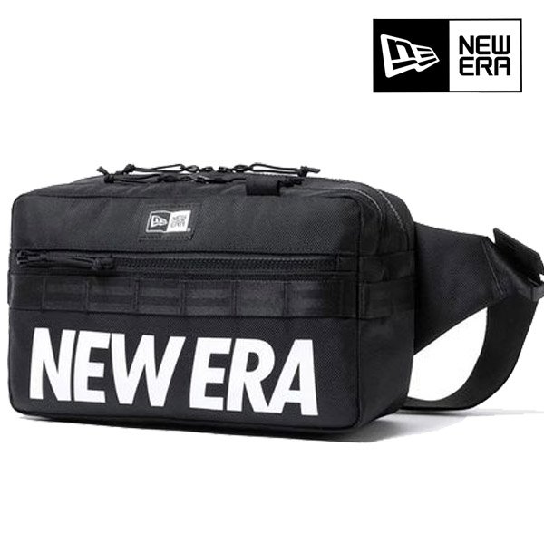 画像1: NEW ERA ( ニューエラ ) - スクエア ウエストバッグ 7L プリントロゴ ブラック (1)