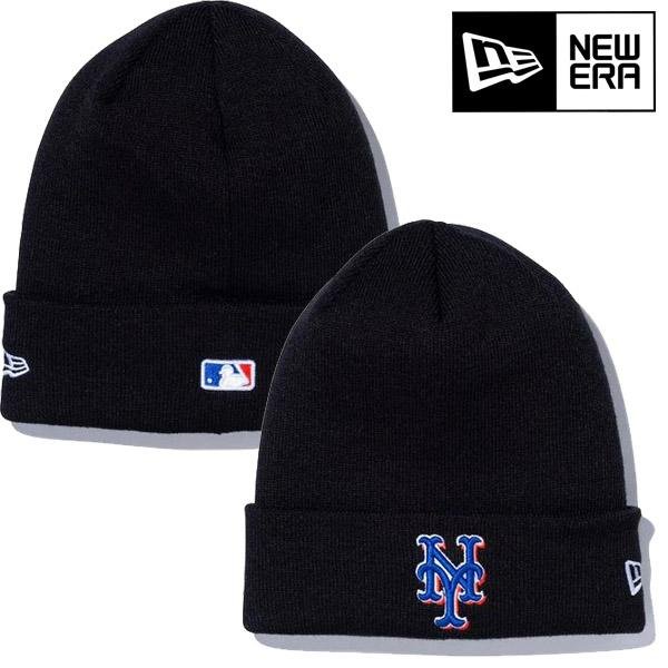 画像1: NEW ERA ( ニューエラ ) - ベーシック カフニット MLB Team Logo MLB Team Logo ニューヨーク・メッツ ブラック (1)