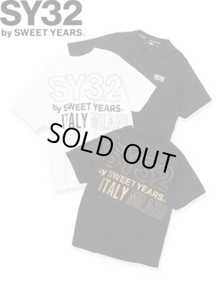 画像1: SY32 by SWEET YEARS (エスワイサーティトゥ) - BACK SLASH BIG LOGO TEE (1)